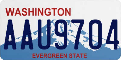 WA license plate AAU9704