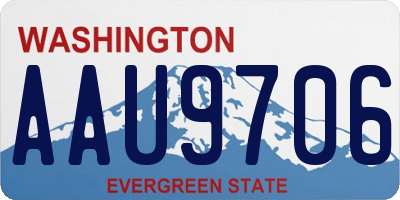 WA license plate AAU9706