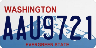 WA license plate AAU9721