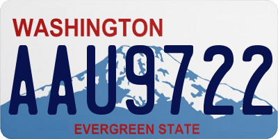 WA license plate AAU9722