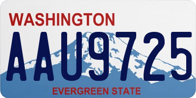 WA license plate AAU9725
