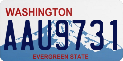 WA license plate AAU9731