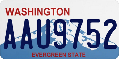 WA license plate AAU9752