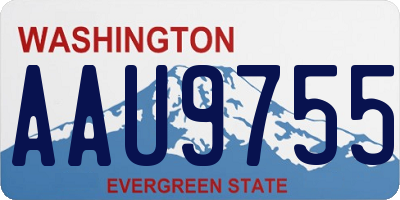 WA license plate AAU9755