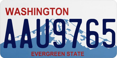 WA license plate AAU9765