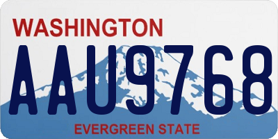 WA license plate AAU9768