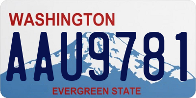 WA license plate AAU9781