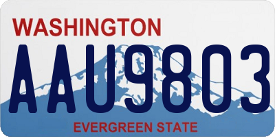 WA license plate AAU9803