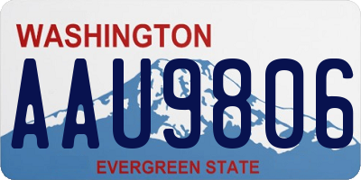 WA license plate AAU9806