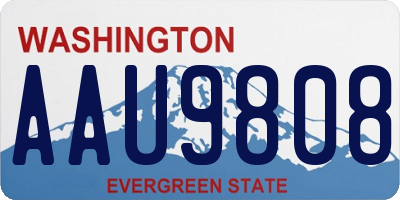 WA license plate AAU9808