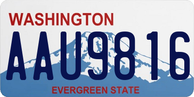 WA license plate AAU9816