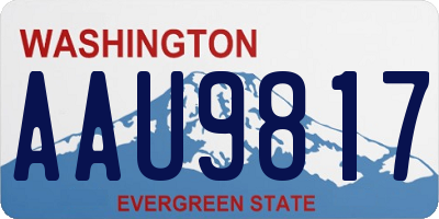 WA license plate AAU9817
