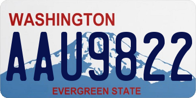 WA license plate AAU9822