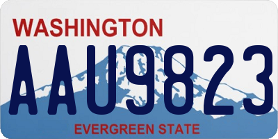 WA license plate AAU9823