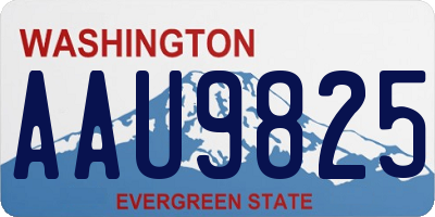 WA license plate AAU9825