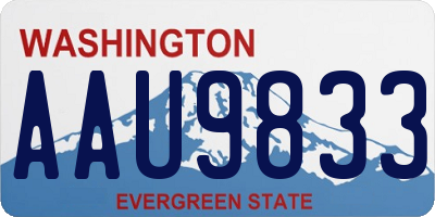 WA license plate AAU9833