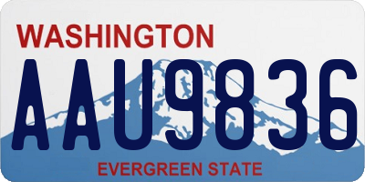 WA license plate AAU9836