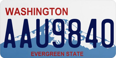 WA license plate AAU9840