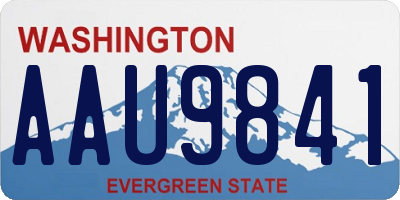 WA license plate AAU9841