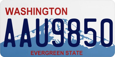 WA license plate AAU9850