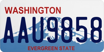 WA license plate AAU9858