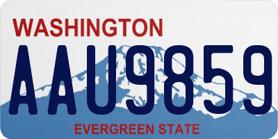 WA license plate AAU9859