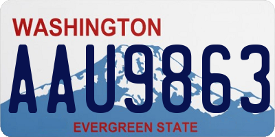 WA license plate AAU9863