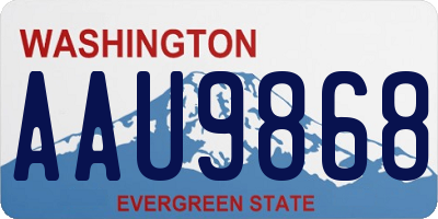 WA license plate AAU9868