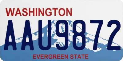 WA license plate AAU9872