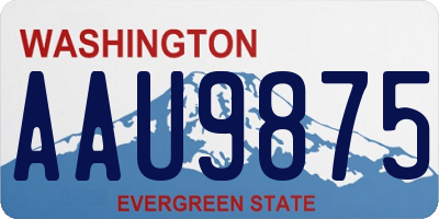 WA license plate AAU9875