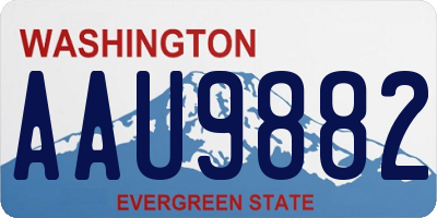 WA license plate AAU9882