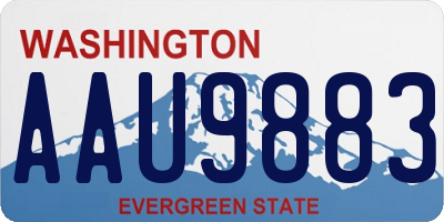 WA license plate AAU9883