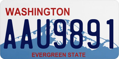 WA license plate AAU9891