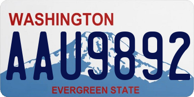 WA license plate AAU9892