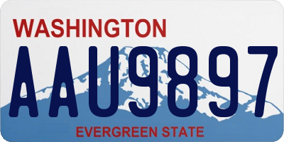 WA license plate AAU9897