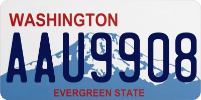 WA license plate AAU9908
