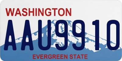 WA license plate AAU9910