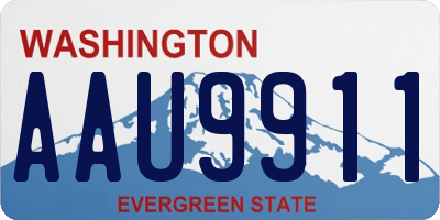 WA license plate AAU9911