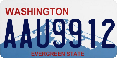 WA license plate AAU9912