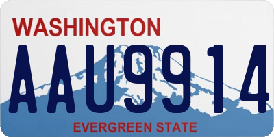 WA license plate AAU9914