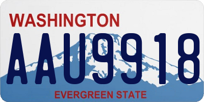 WA license plate AAU9918