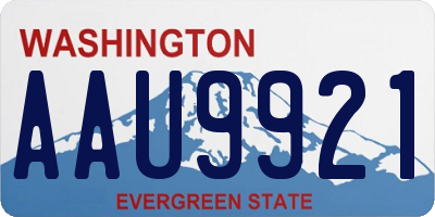 WA license plate AAU9921