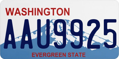 WA license plate AAU9925
