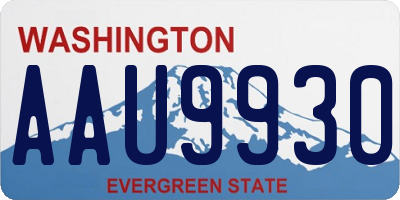 WA license plate AAU9930