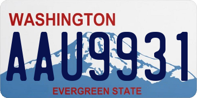 WA license plate AAU9931