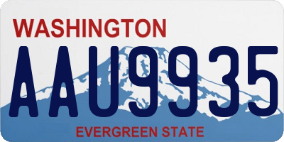 WA license plate AAU9935