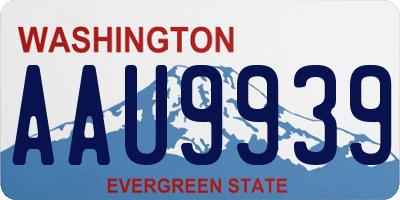 WA license plate AAU9939