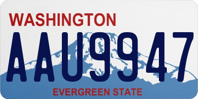 WA license plate AAU9947