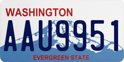 WA license plate AAU9951