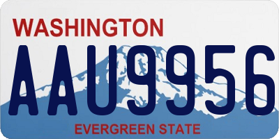 WA license plate AAU9956